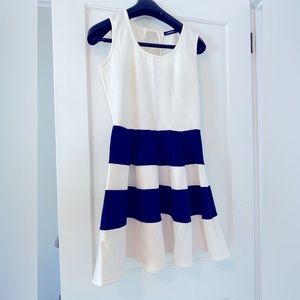 White and blue dress